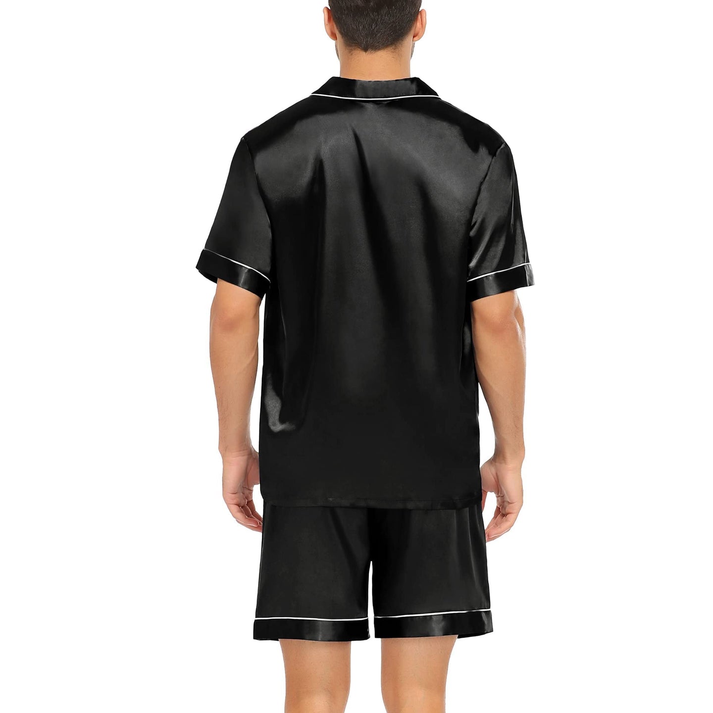 Silk Pajamas Men And Women Short Set